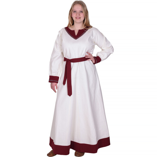 Viking Dress Jona, natural/wine red