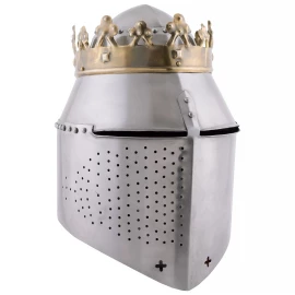 King's Great Helm with Crown, 1.6mm Steel