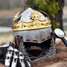 Helm von Robert Bruce, Mittelalter-Beckenhaube mit Brünne, 1,6mm Stahl