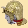 Jezdecká helma Ribchester z mosazi a ocele