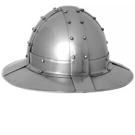 Banded kettle hat, 14 Ct., 1,6mm steel with leather liner