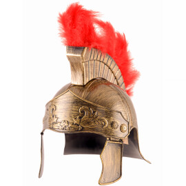 Kinder Römer Helm, goldfarben mit Helmbusch, Kunststoff