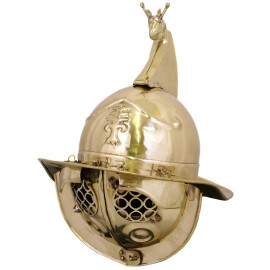Thraex Gladiator Helmet, Brass