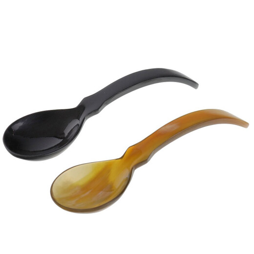 Horn spoon with curved handle, 1pcs