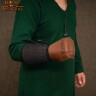 Kožená rukavice bez prstů s manžetou opletenou kroužky (1ks)