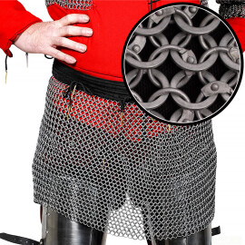 Hliníková kroužková sukně, střídavé pevné a nýtované kroužky