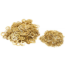 100pcs loose Brass Chainmail Flat Rings with Wedge Rivets, 8mm 18gauge