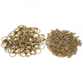 100 Brass Chainmail Round Rings with Round Rivets, 8mm 17gauge