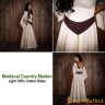 Středověké venkovské bavlněné šaty přírodní barvy