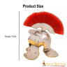 Mini Roman Centurion Helmet with Red Plume and Wooden Stand