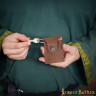 Leather key pouch with key ring