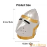Mini Pig Face Bascinet Helmet with Chrome Finish and Wooden Stand