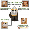 Mini Pig Face Bascinet Helmet with Chrome Finish and Wooden Stand