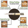 Viking Folding Knife with Engraved Bone Handle
