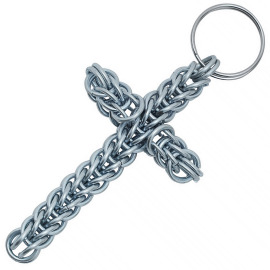 Chainmail Cross Keychain