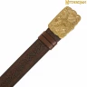 Urban Viking Belt with Odin Raven Solid Brass Buckle & Embossed real leather