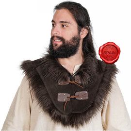 Leather Collar with Faux Fur