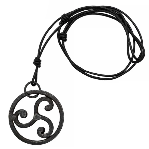 Triskelion Pendant with Leather Cord