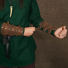 Viking Leather Bracers reinforced with crossed straps