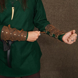Viking Leather Bracers reinforced with crossed straps