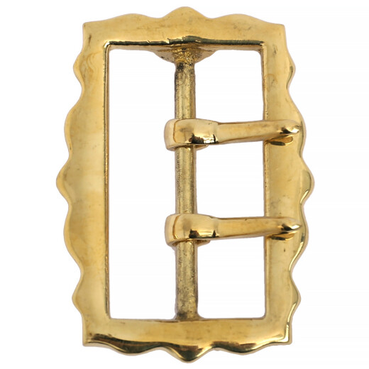 Buckle 8x6cm with a wavy frame and two prongs