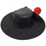 Leather Hat with wide Brim, smooth leather