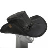 Leather Hat with wide Brim, embossed leather