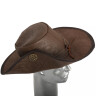 Leather Hat with wide Brim, embossed leather