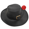 Leather Hat with Brass Buckle, smooth leather