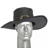 Leather Hat with Brass Buckle, embossed leather