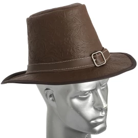 Handcrafted Genuine Leather Hat from Embossed Leather