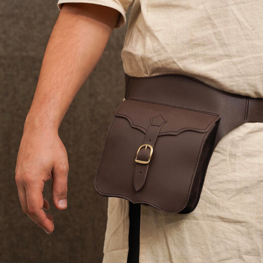 Vintage Waist Leather Satchel Bag incl. Belt