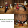 Drinking horn with leather belt frog, capacity 250-700ml