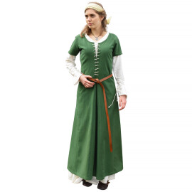 Středověké šaty s krátkým rukávem Cotehardie Ava, zelené