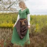 Středověké šaty s krátkým rukávem Cotehardie Ava, zelené