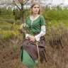 Short-sleeved Medieval Dress Cotehardie Ava, green