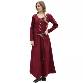 Středověké šaty Cotehardie Ava vínové