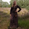 Středověké šaty Cotehardie Ava hnědé