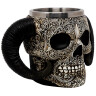 Skull mug with horns