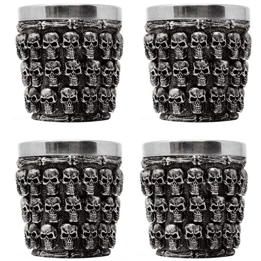 Skull shot glass, set of 4