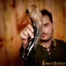 400-500ml Charred Speckle Viking Drinking Horn of Ox