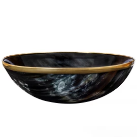 15cm Horn Bowl with Solid Brass Rim