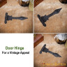 Retro Style Forged Door Hinges, Iron Rustic Functional 16x9cm