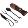 Medieval hand-forged cutlery set with Leather Sheath