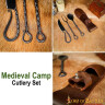 Medieval hand-forged cutlery set with Leather Sheath