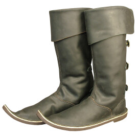 Gothic high boots with rear buckles - black EU 40, EU 46