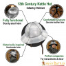 Železný klobouk se zkříženými pásky přes zvon z 1,5mm; 13-14 stol.