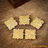 Antike römische Messing-Gürtelplatten „Vier Herzen“, 5er