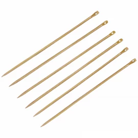 6cm Medieval Solid Brass Sewing Needles Large, Set of 6