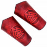 Leather Bracers with three triangles Valknut pattern